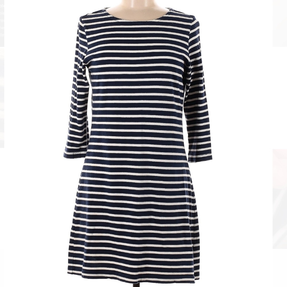 Jack Wills Navy Blue White Striped T-Shirt Shift Dress Cotton Size 8